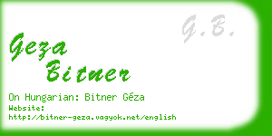 geza bitner business card