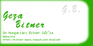 geza bitner business card